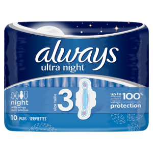 Always Ultra Night Sanitary Pads 10pck