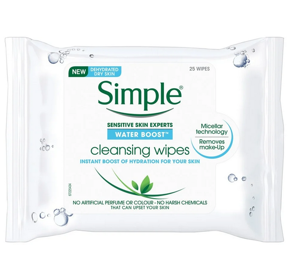 Simple Kind to Skin Cleansing Facial Wipes (25 Wipes)